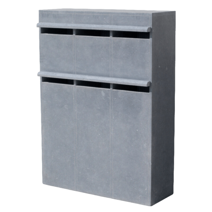 Minerva brievenbus 6 box belgische blauwsteen semperfi appartementen