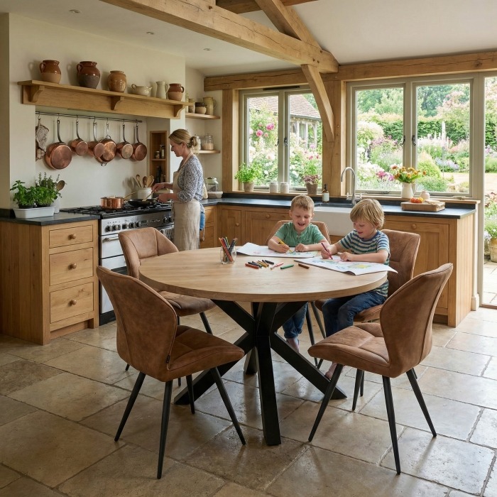 ronde tafel eiken blad